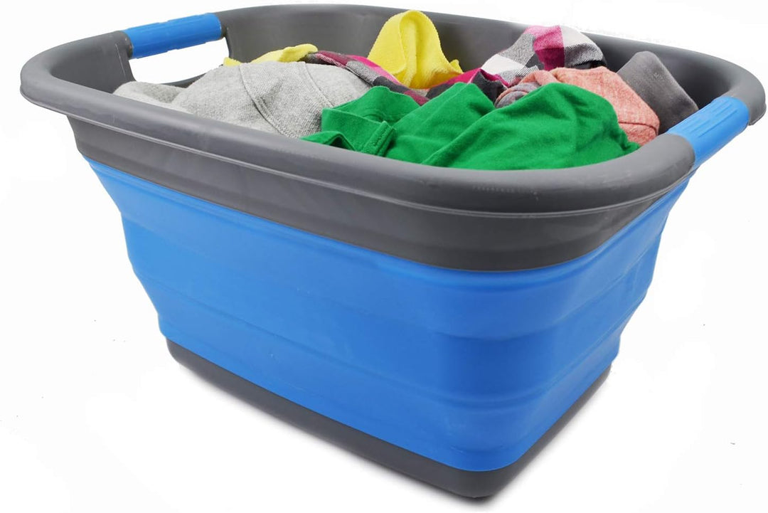 SAMMART 25L Zusammenklappbarer Wäschekorb / -wanne - faltbarer Aufbewahrungsbehälter/Organizer - tra