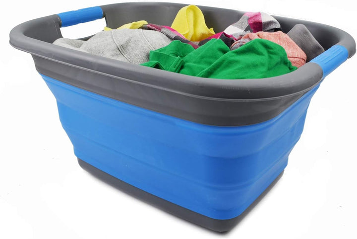 SAMMART 25L Zusammenklappbarer Wäschekorb / -wanne - faltbarer Aufbewahrungsbehälter/Organizer - tra