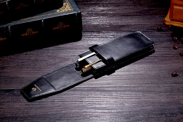 Cronus & Rhea - Stifteetui aus Leder - Modell: Basilisk - Mit Geschenkbox - Federmäppchen - Stifteha