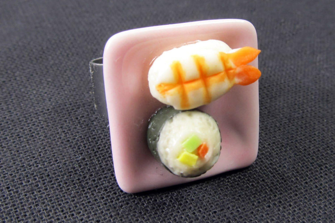 Miniblings Sushi Maki Nigiri Ring - Sushi Maki Nigiri - Handmade Modeschmuck I Fingerring mit Motiv