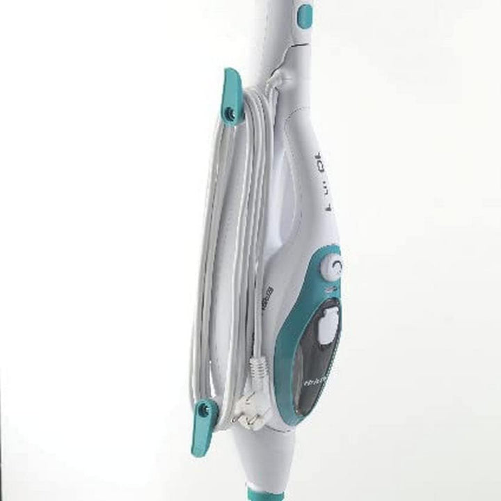 Ariete 4169 Steam Mop 10 in 1, Dampfreiniger, 18 Minuten Arbeitszeit, Klappbarer Stiel, Weiss und Bl