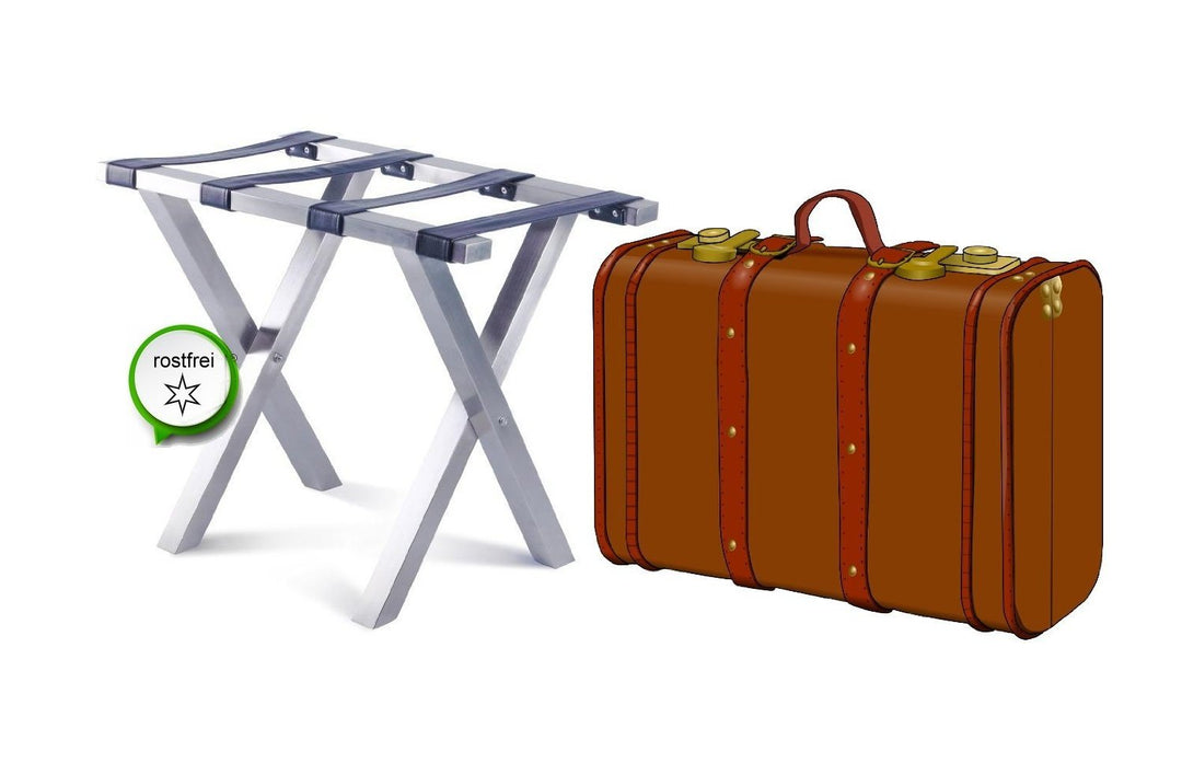 Kerafactum Design Edelstahl Kofferständer Gepäckständer Koffer Hocker - Profiqualität sehr elegant