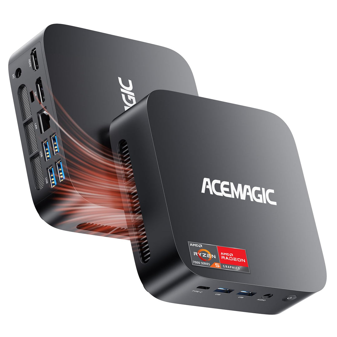 ACEMAGIC Kron Mini K1 Mini PC, AMD Ryzen 5 7430U (Äquivalent zu 5850U, 6C/12T, Bis zu 4.3Ghz),32GB D