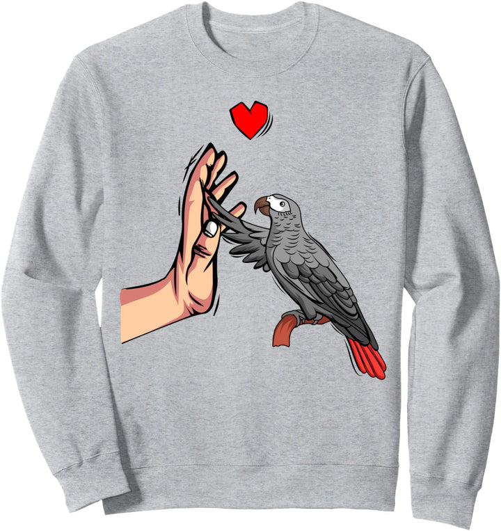 Graupapagei Liebe Papagei Herz Vogel Sweatshirt