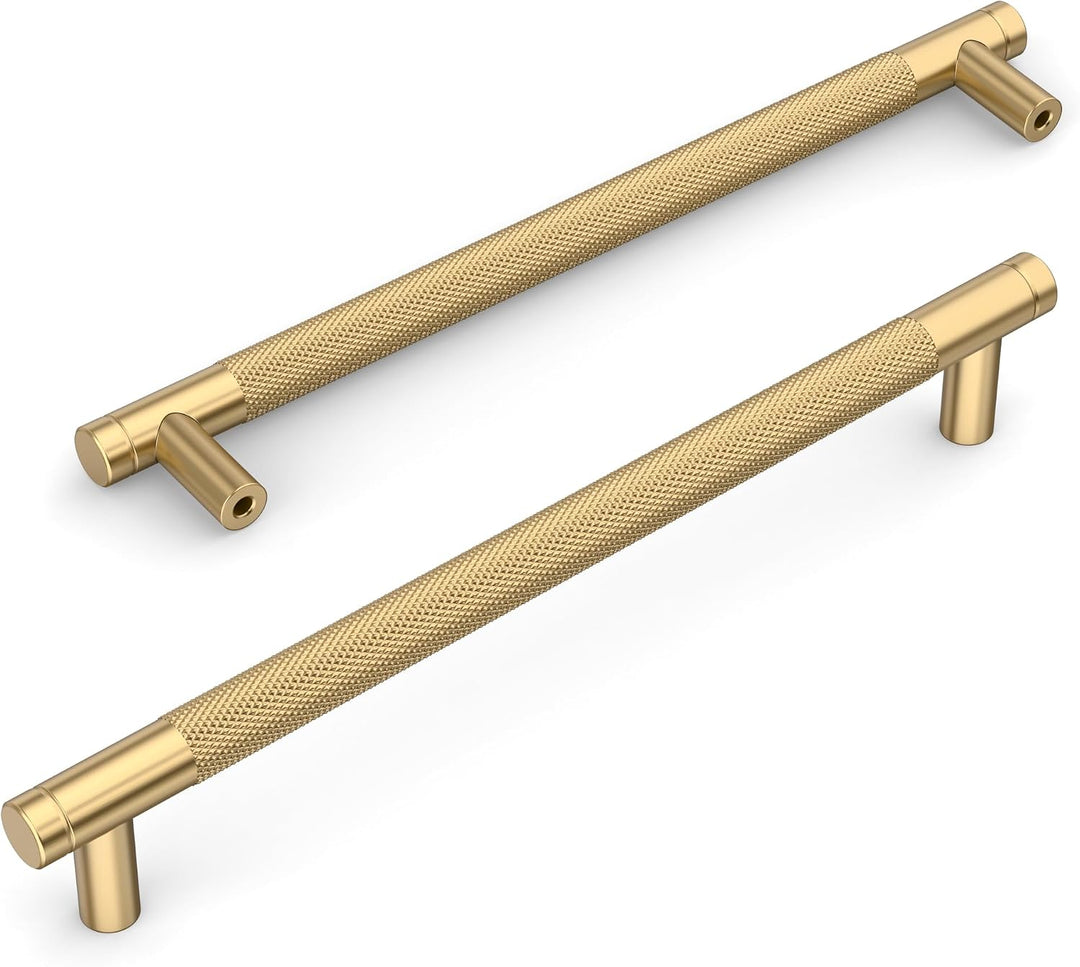 Amerdeco 10 Stück Champagner Bronze Schrankgriffe 160mm Lochabstand, Aluminium Griffe für Küchenschr