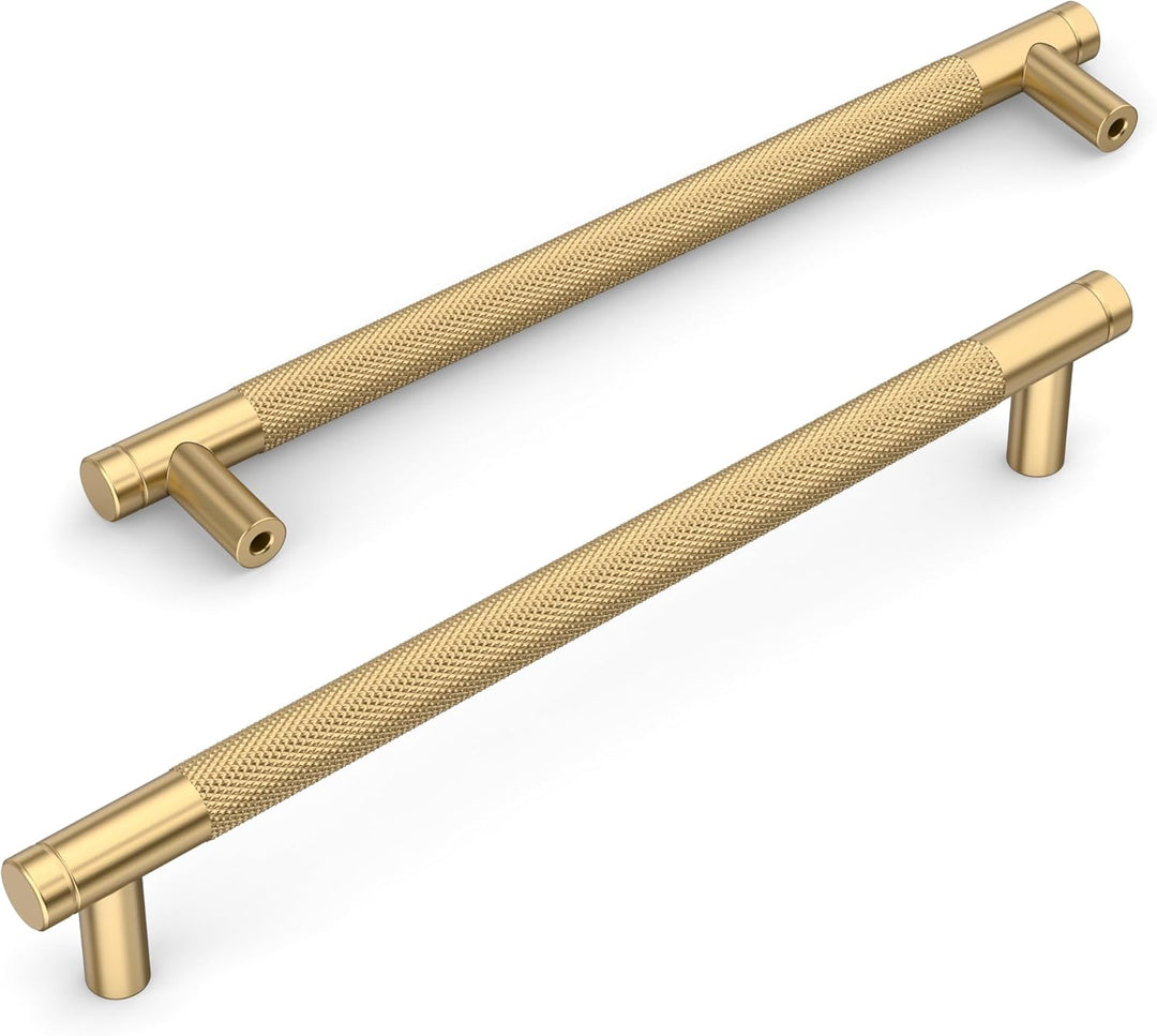 Amerdeco 10 Stück Champagner Bronze Schrankgriffe 192mm Lochabstand, Aluminium Griffe für Küchenschr