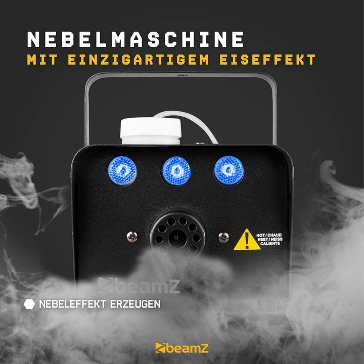 BeamZ S700-LED Ice Mini Nebelmaschine mit Lichteffekt in Blau, 700 Watt, Party Rauchmaschine, Fog Ma