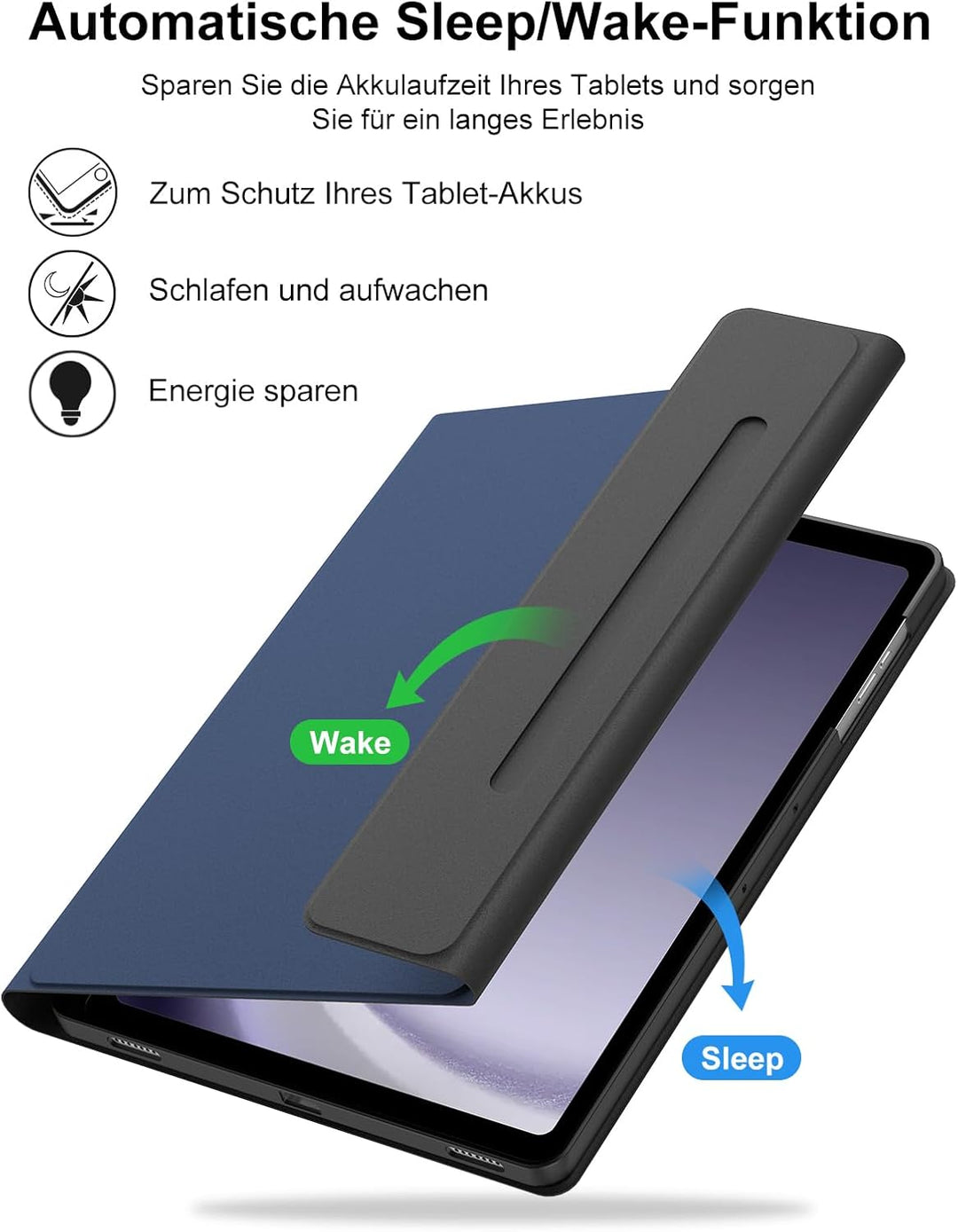 FOGARI Hülle mit Tastatur für Samsung Galaxy Tab A9 Plus 11 Zoll 2023, QWERTZ Deutsche Magnetisch Ab