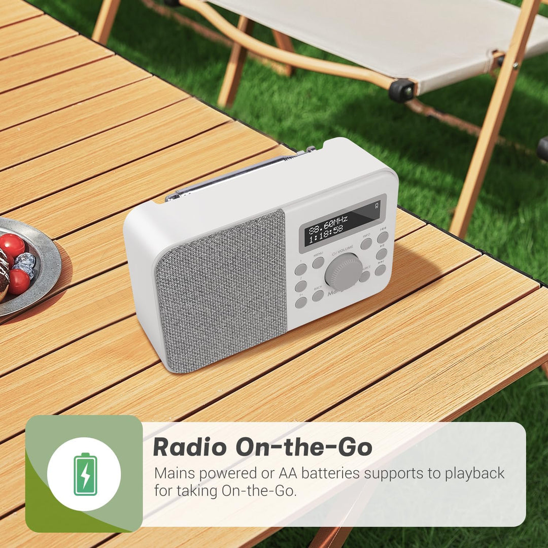 MangoKit PR2S Tragbares DAB+ Digitalradio,Küchen-FM-Radio,Bluetooth-Lautsprecher,Persönliches DAB-Ra