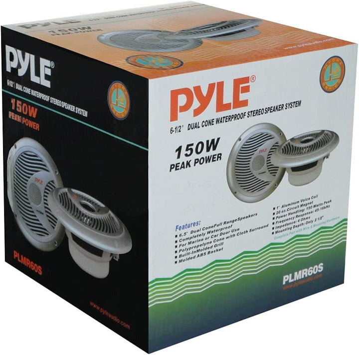 2 PYLE PLMR60S 18 cm 180 mm silber doppelkonus lautsprecher wasserdicht meer pool boot hotel restaur