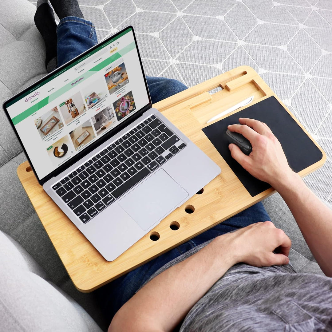 2in1 Laptopkissen Knietablett mit Mauspad, Laptoptisch mit Kissen, Laptop Unterlage, Knietisch aus B