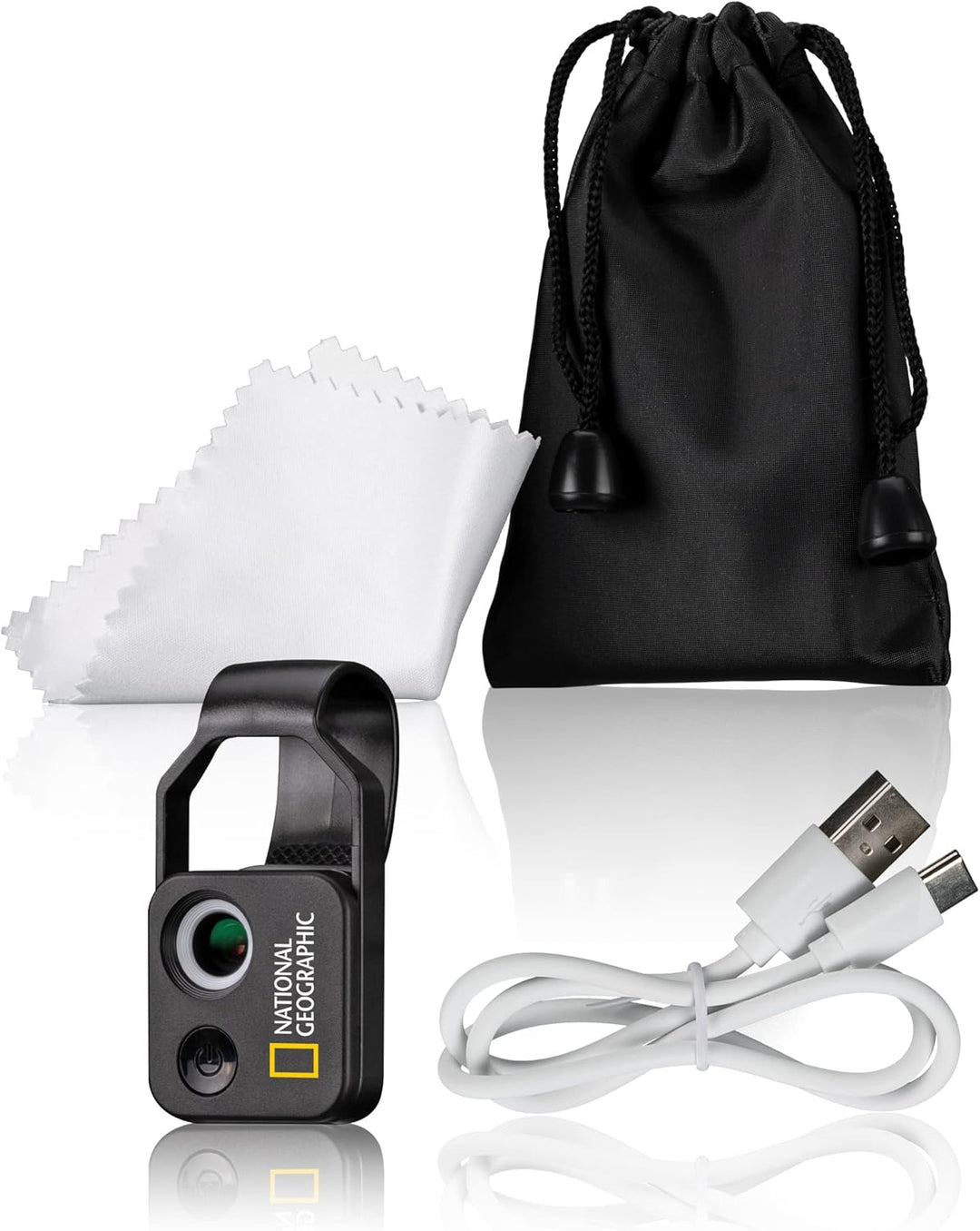 National Geographic Handy-Mikroskop 200x mit CPL, 2 Helligkeitsmodi und Universal-Clip, kompatibel m