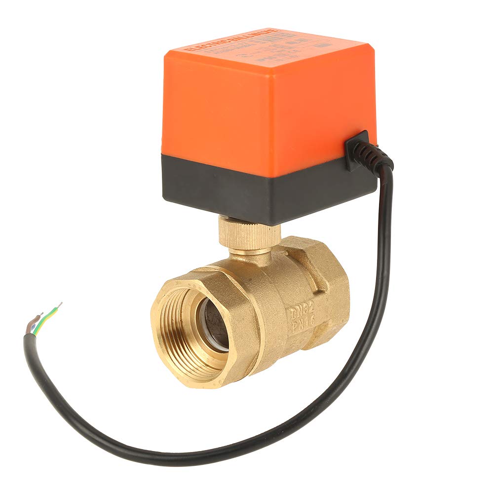 Motorisiertes AC 220V Messing-Kugelhahn, G1-1/4 DN32 2-Wege-3-Draht-2-Punkt-Steuerkugelventil