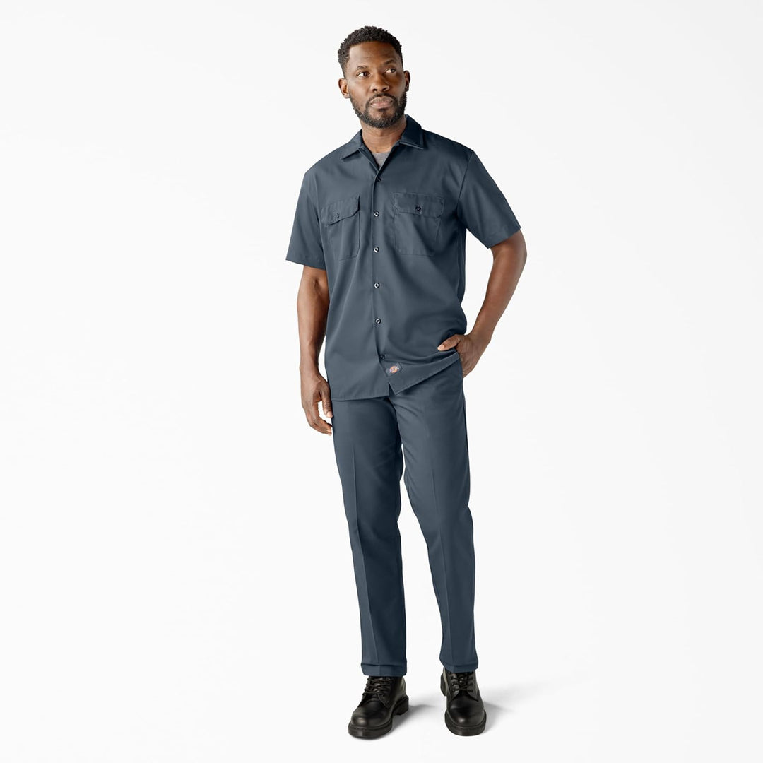 Dickies Herren Big and Tall Short-Sleeve Work Button-Down-Shirt S Air Force, S Air Force