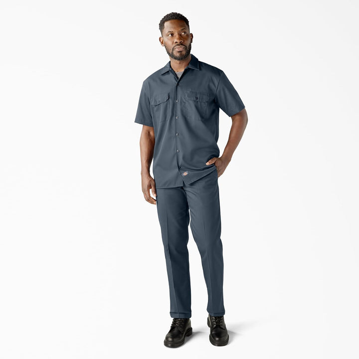 Dickies Herren Big and Tall Short-Sleeve Work Button-Down-Shirt S Air Force, S Air Force