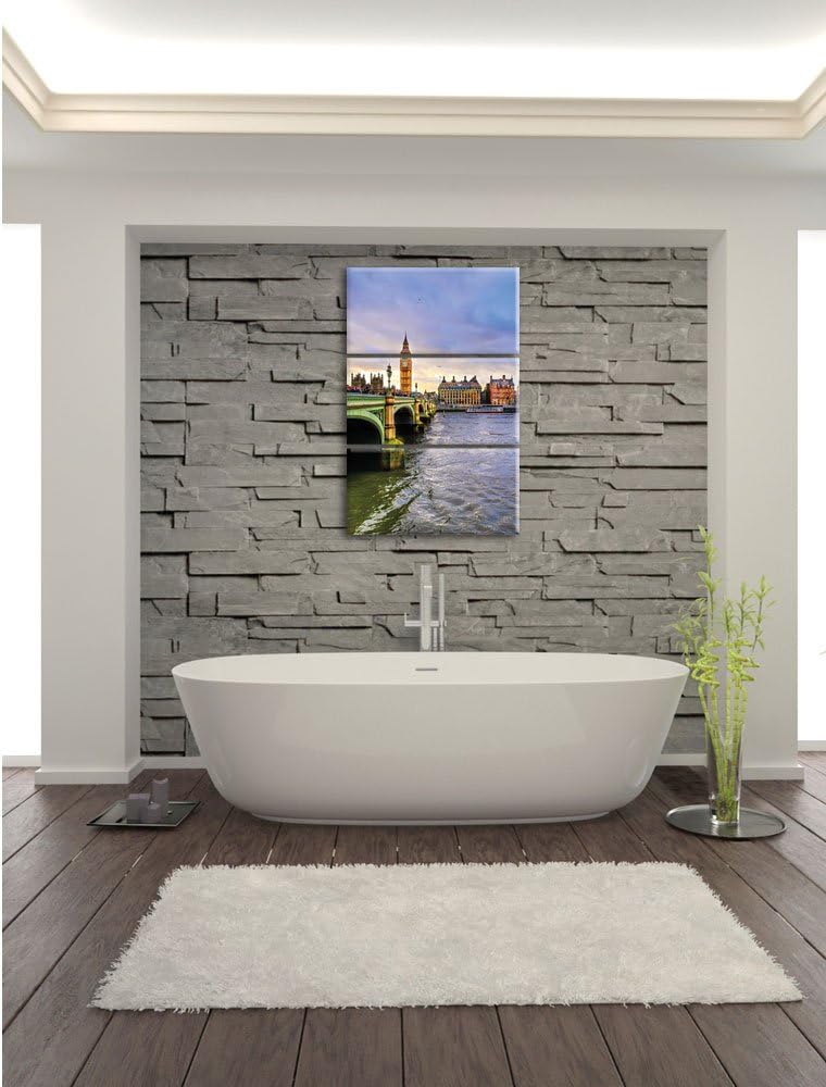 Pixxprint Themse London Big Ben als Leinwandbild/Grösse: 3 Teilig (120x80) cm/Wandbild/Kunstdruck/fe