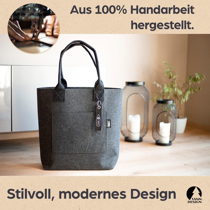 Damen Shopper hergestellt aus recycelten PET-Flaschen - nachhaltige Schulter- & Umhängetasche für Ei