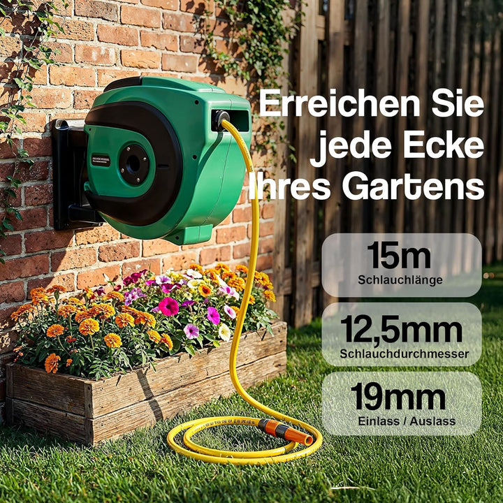 G Wasserschlauch Trommel Einziehbarer 12.5mm x 15m schlauchtrommel Premium Commercial Flex PVC wands