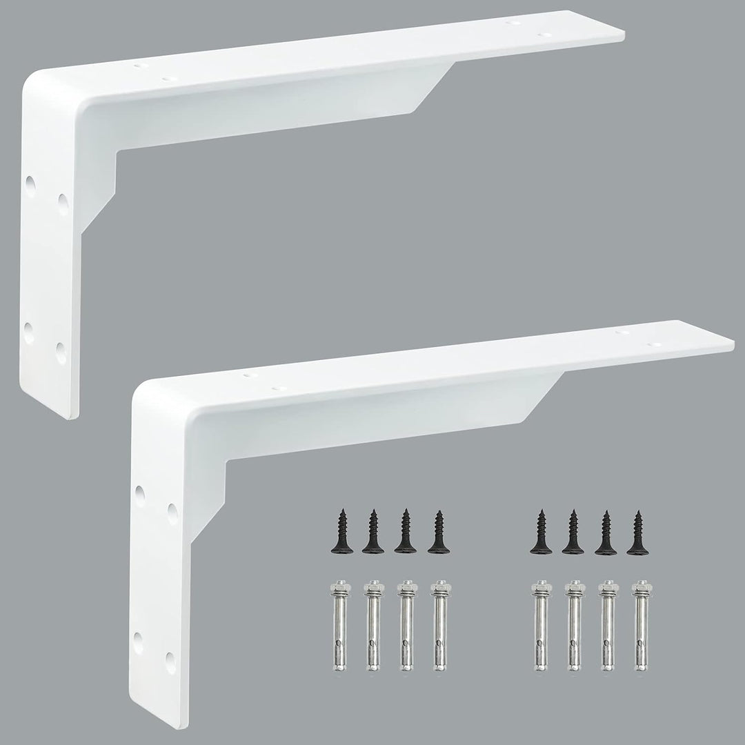 Ihomepark Schwarze Regalhalterung, breiter Eckwinkel Schwerlastträger Tragkraft 150 kg Wandhalterung