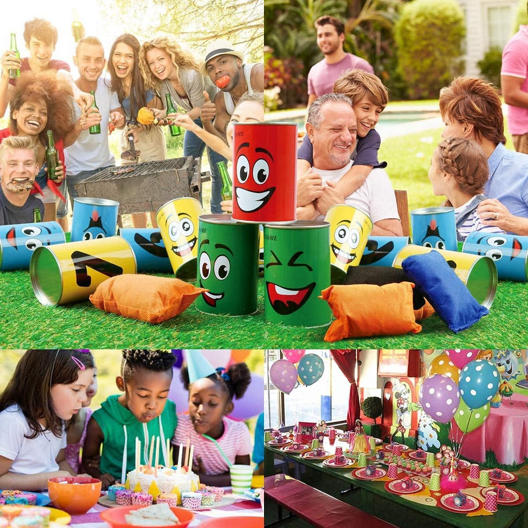 Ulifeme Dosenwerfen Kinder, Dosenwurfspiel für Kindergeburtsta &amp; Andere Party, 10pcs Lächeln Dosen &amp;