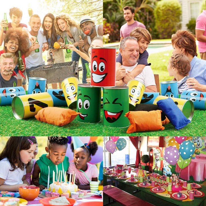 Ulifeme Dosenwerfen Kinder, Dosenwurfspiel für Kindergeburtsta &amp; Andere Party, 10pcs Lächeln Dosen &amp;