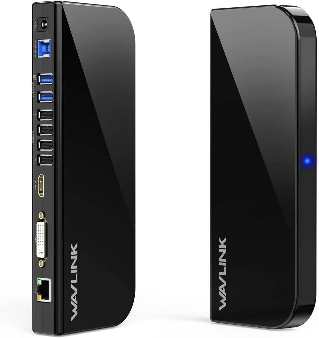 WAVLINK USB 3.0 / USB C Universelle Laptop-Dockingstation, Dual-HDMI-Monitor für Windows und Mac, (D