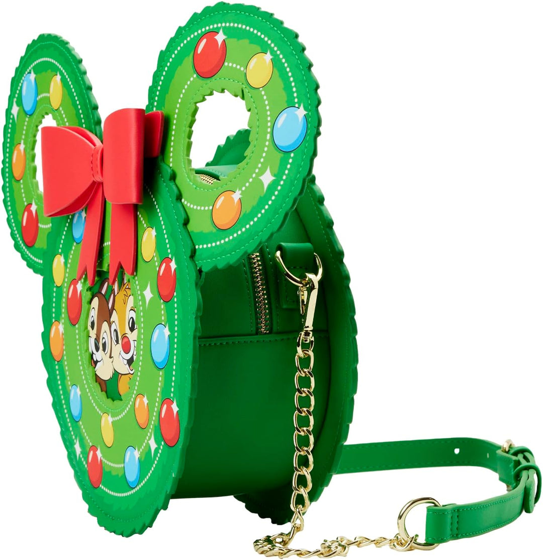 Loungefly Disney Chip n Dale Umhängetasche mit Kranz, Mehrfarbig Einheitsgrösse, Einheitsgr&#xF6;&#x