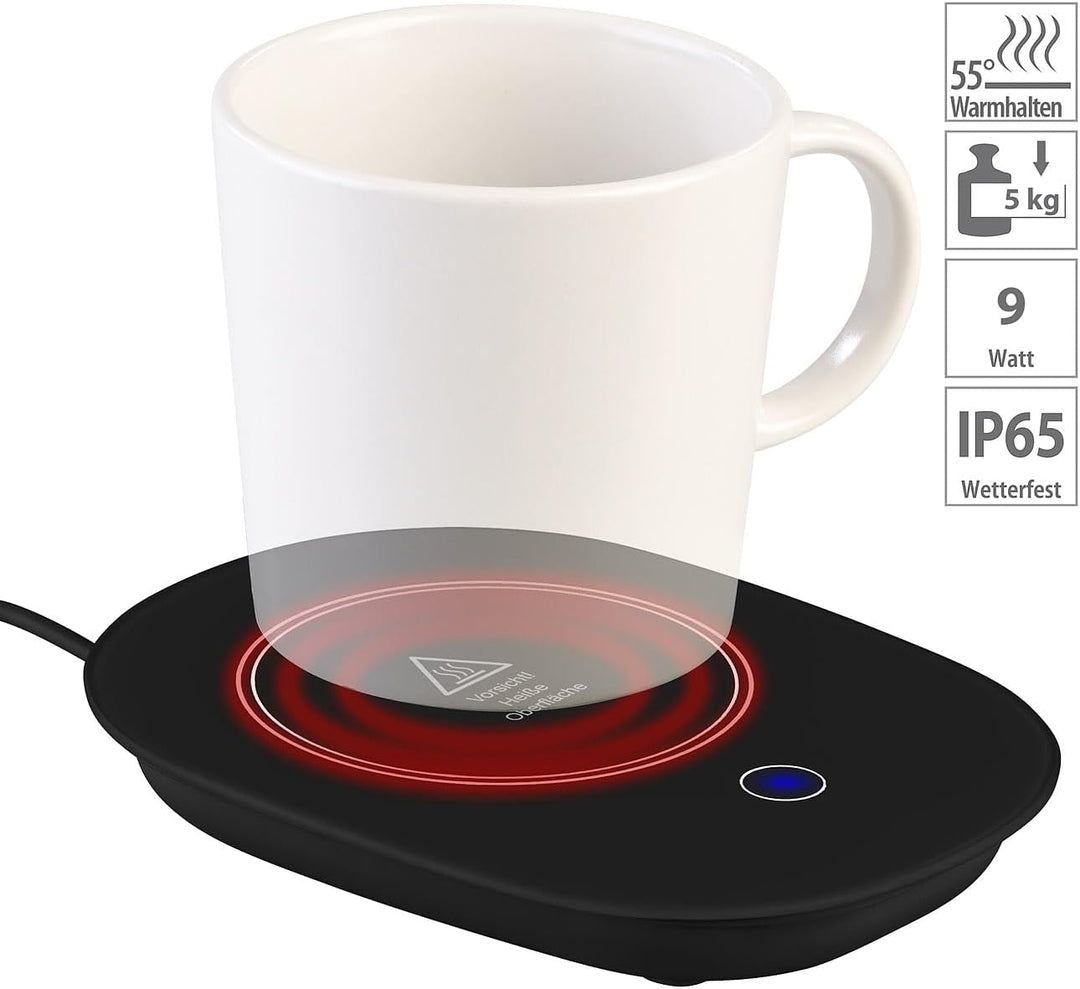 PEARL Heizplatte Tassenwärmer: 4er-Set USB-Tassenwärmer mit Automatik- & Warmhalte-Funktion mit 55 °