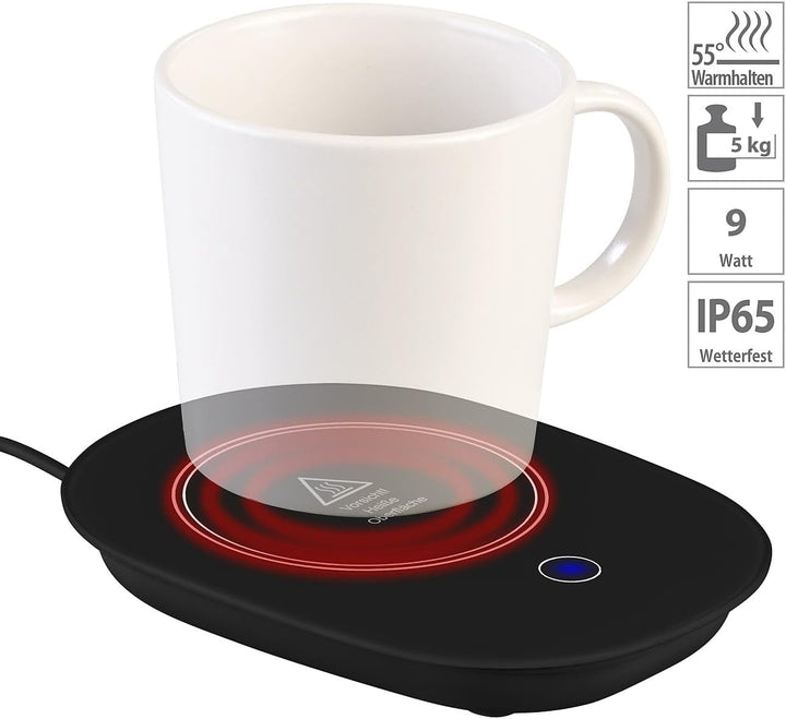 PEARL Heizplatte Tassenwärmer: 4er-Set USB-Tassenwärmer mit Automatik- & Warmhalte-Funktion mit 55 °