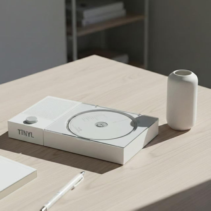 Tinyl Split: 3-in-1-CD-Player, abnehmbarer Bluetooth-Lautsprecher und CD-Player, tragbar, wiederaufl