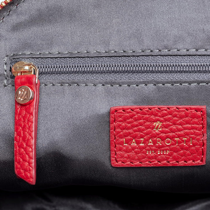 Lazarotti Bologna Leder Handtasche Damen | 2 Hauptfächer & abnehmbaren Tragegurt | mittelgrosse Henk