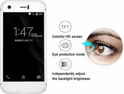 Hipipooo Superkleines Mini-Smartphone 3G Dual-SIM-Handy 1 GB RAM 8 GB ROM 5,0 MP Quad Core Dual-Stan