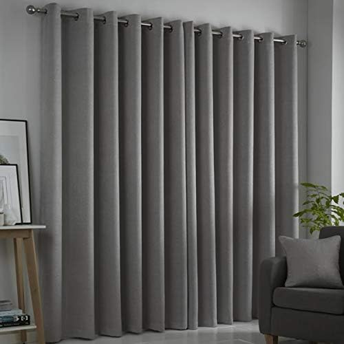 Fusion Strata Vorhänge, gewebt, mit Ösen, gefüttert, 100% Polyester, 117 x 137 cm, silberfarben 117