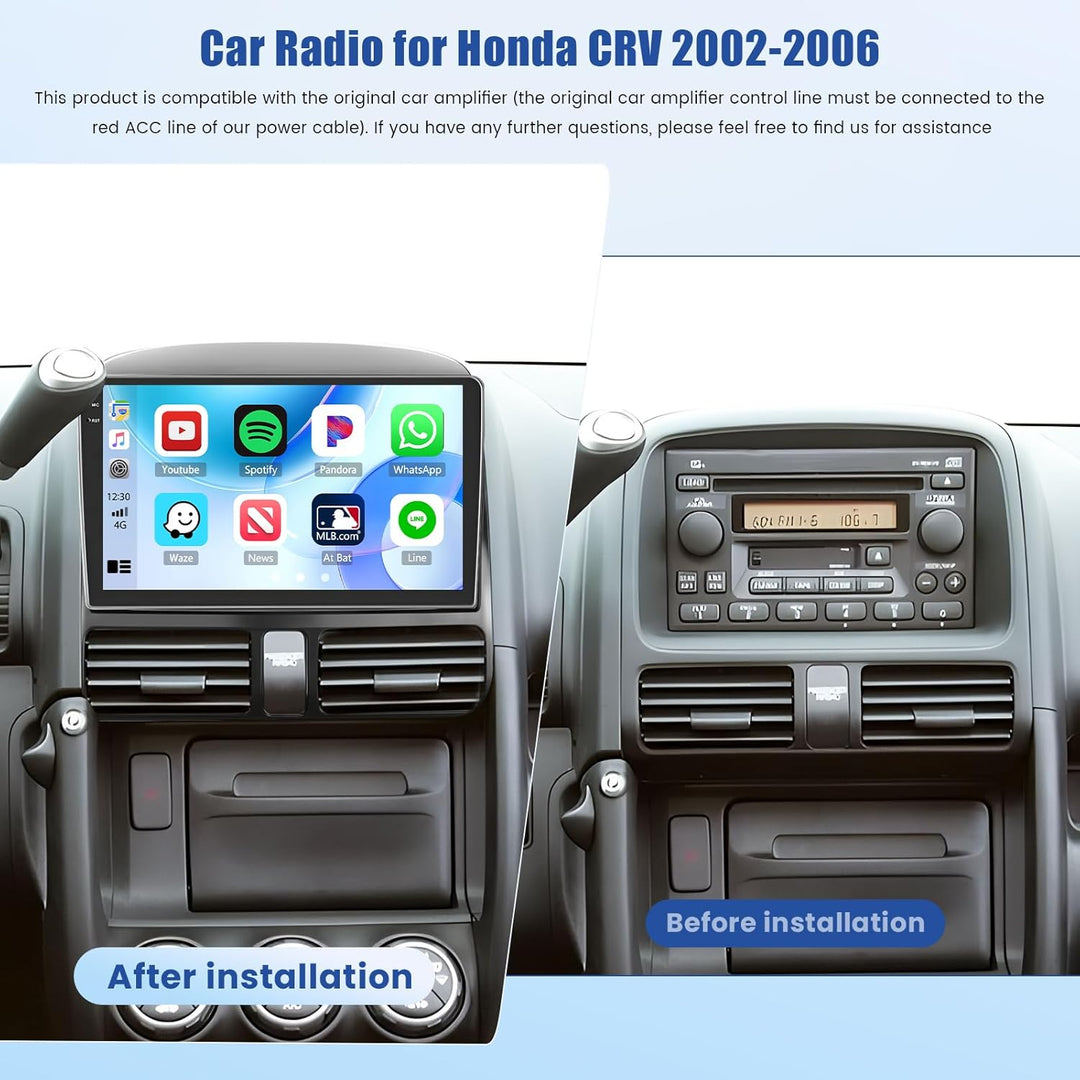 [4G+128G] Inefala Android 15 Autoradio für Honda CRV 2002-2006 mit Wireless Carplay Android, 9 Zoll