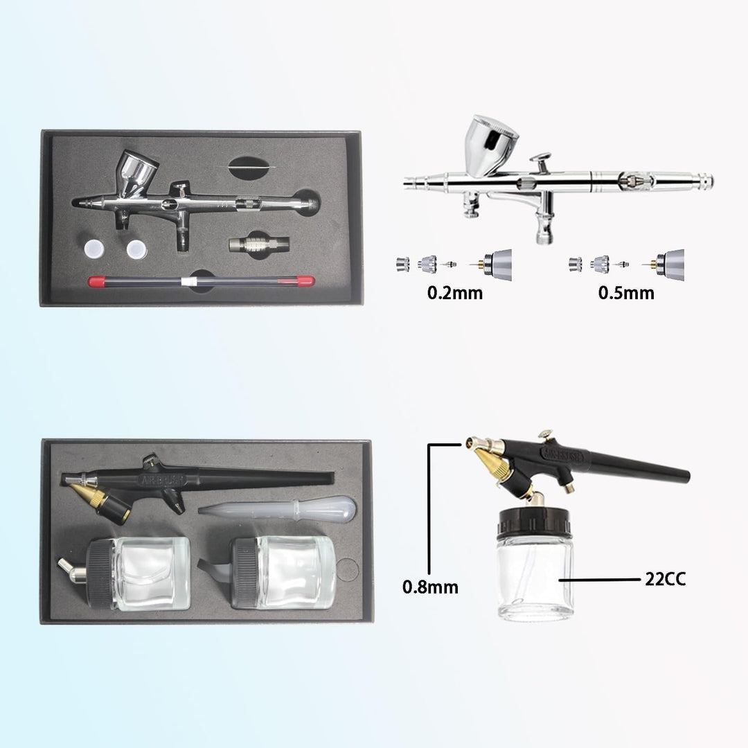 ABEST Airbrush Kompressor-Kit: Luftschlauch, Airbrush-Halter, Minifilter, Double-Action-Mechanismus
