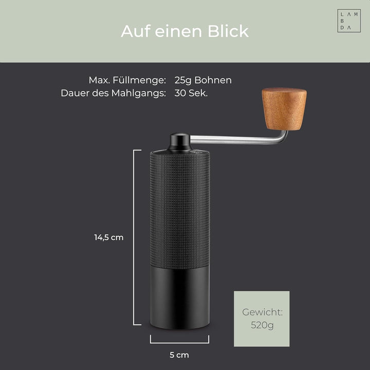 LAMBDA COFFEE® TERRA SIGMA I Espressomühle mit 108 einstellbaren Mahlgraden mit 0,055mm Einstellpräz