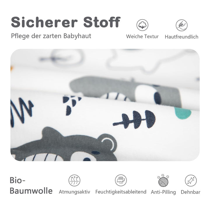 Baby Schlafsack 3.5 Tog Winter Langarm von Geburt bis 4 Jahre alt | 100% Baumwolle ,Abnehmbare Ärmel