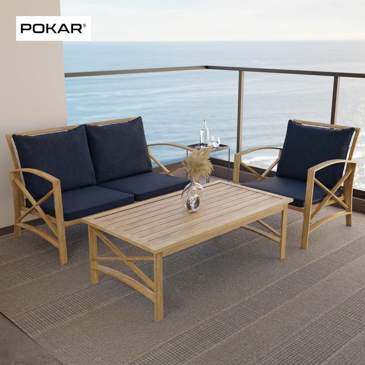 POKAR Loungekissen Stuhlkissen für Stuhl Rattanmöbel Gartenmöbel Kissen, 2er Set (1x Sitzkissen 70x7