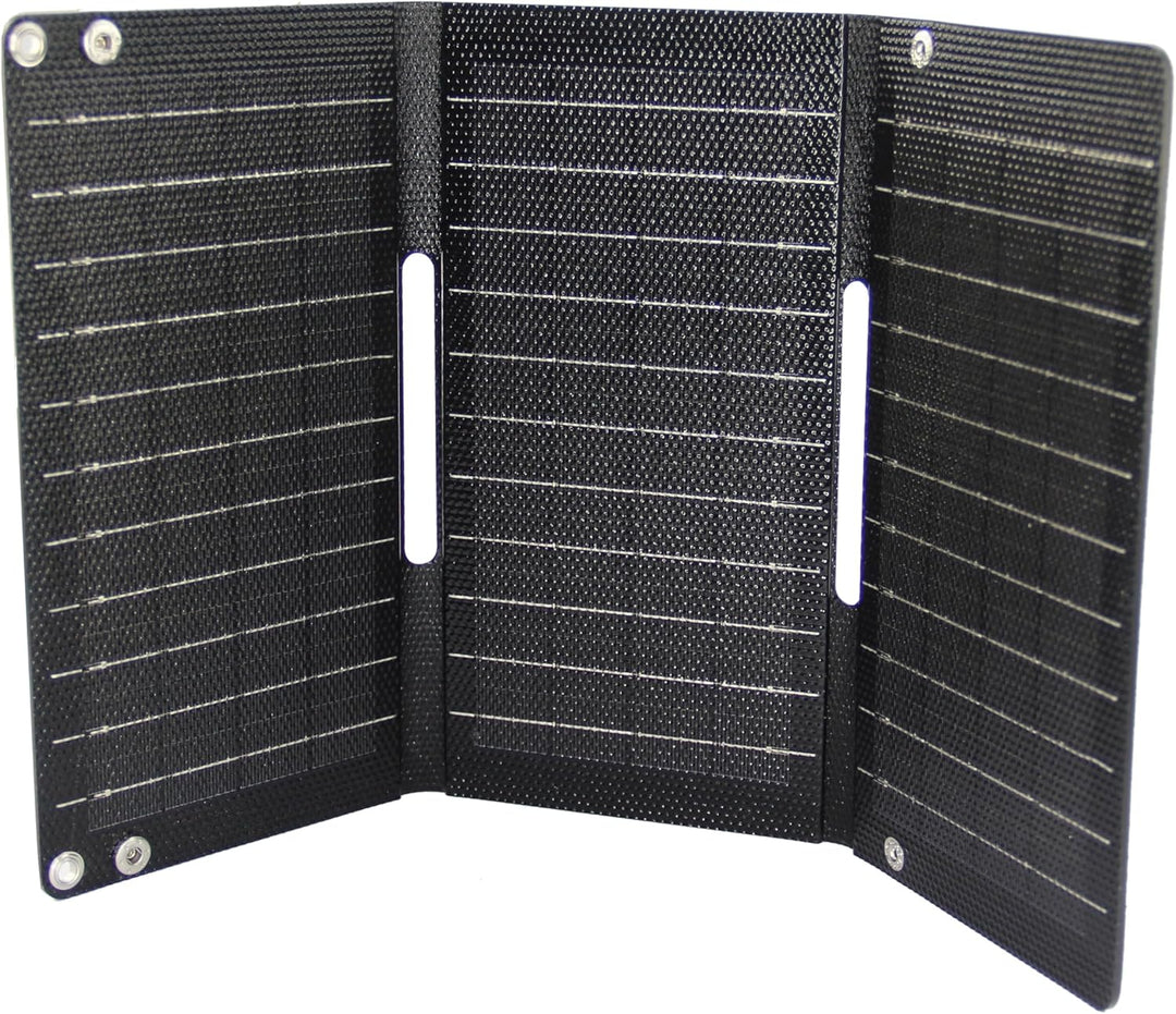 Trag- und Faltbares Solar-Ladegerät, 10 Watt, lädt Handys und Tablets Fernab jeder Steckdose, mit 2