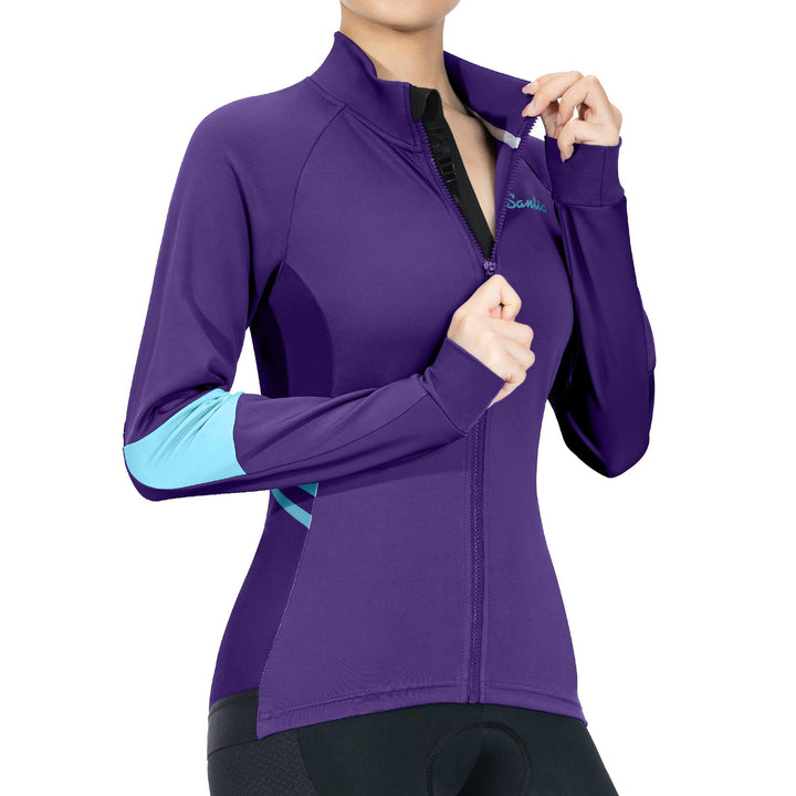 Santic Fahrradjacke Damen Winter Thermo Jacken Winddichte Laufjacke Leichte Atmungsaktiv Langarm Ref