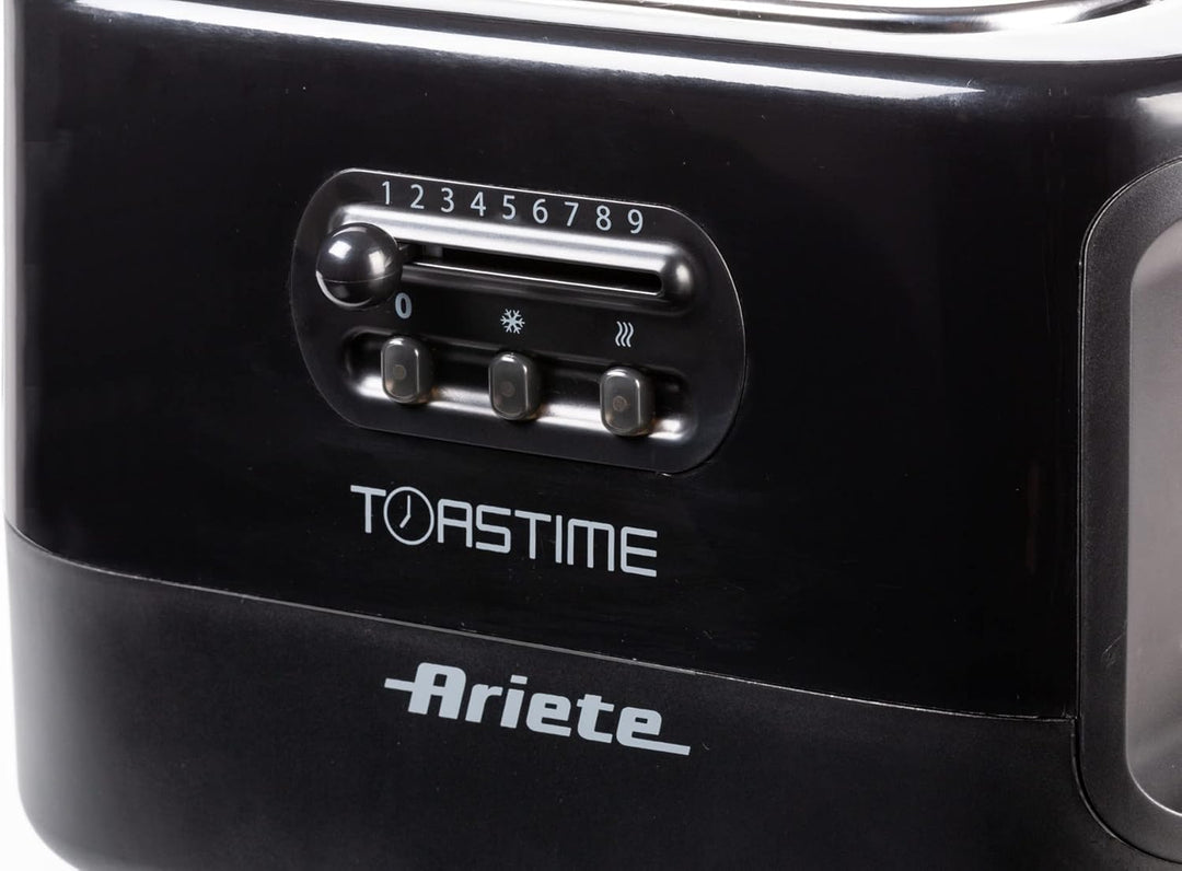 Ariete 159 Toastime Toaster 2 Scheiben mit Zange mit Auftau- und Aufwärmfunktion, 700 W, Edelstahl,