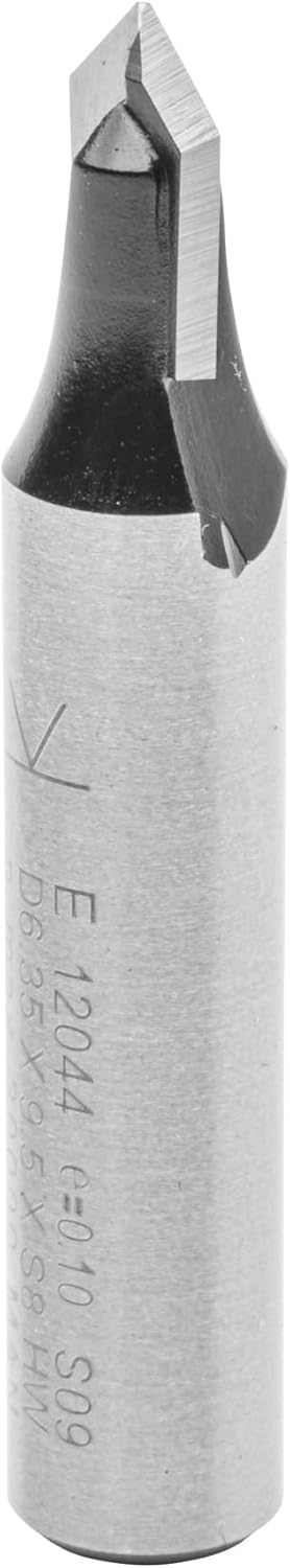 ENT 12044 V-Nutfräser und Schriftenfräser HW, Schaft (S) 8 mm, Durchmesser (D) 6,35 mm, NL 9,5 mm, E