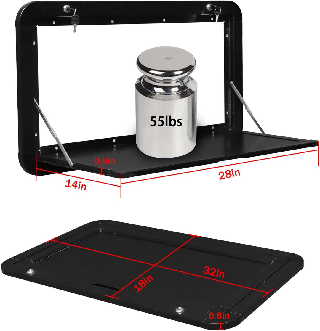 Klappbarer Picknicktisch für Wohnwagen, Wandmontage mit abschliessbarem Aluminium-Kit, ideal für den