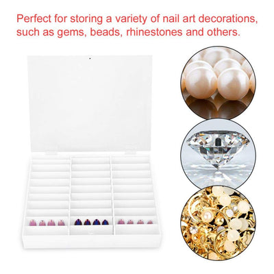 Gefälschte Nagelvitrine, 30 Gitter Leere Nagel Aufbewahrungsbox Nail Art Dekoration Behälter Nagelsp