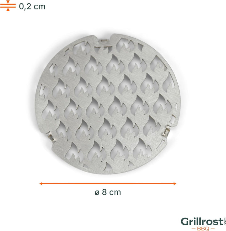 Grillrost.com Das Original Mini Einsatzrost aus Edelstahl - für Mini Feuerplatte steckbar ! Mini-Ein