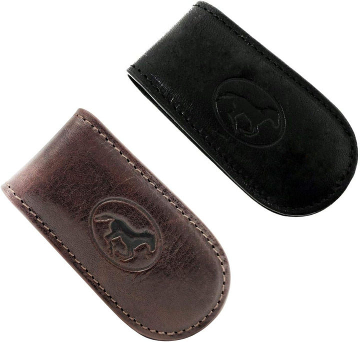 Mauro Pelletteria Magnetische Geldklammer aus Leder - Italienisches Premium-Handwerk Banknotenclip (