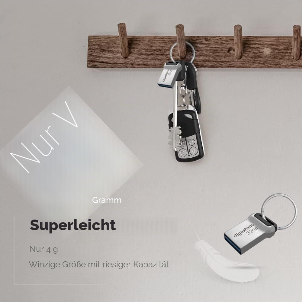 GIGASTONE 32GB Nano Flash-Laufwerk (5 Stück) Z90 USB 3.2 Gen 1, 100MB/s UltraSchnell, Mini, Metallde
