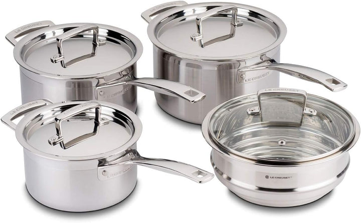 Le Creuset Dämpfeinsatz 3-ply Edelstahl, Ø 20 cm, Für Töpfe mit Ø 20 cm geeignet, Mit Griffen, Silbe