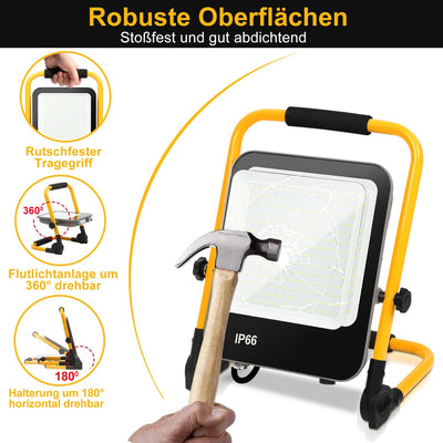 Lospitch LED Baustrahler, Arbeitsleuchte 100W, 10000LM LED Fluter Floodlight mit 3M Kabel und Stecke