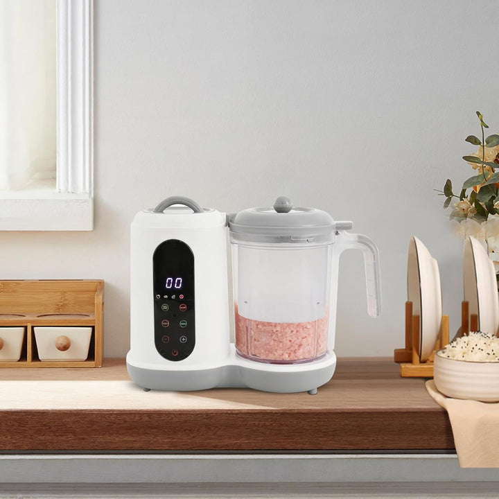 Babynahrungszubereiter mit Dampfkorb 450W, Dampfgarer, Mixer &amp; Erhitzen in einem Gerät, 400ml Kapazi